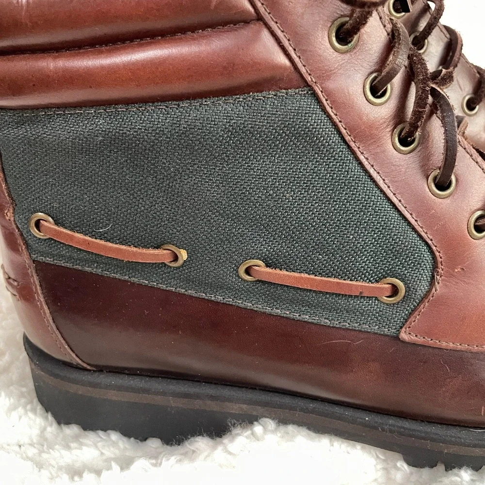 Quoddy Vintage Men's Leather Moc Toe Lace-Up Boots Made in USA Unworn w/ Box